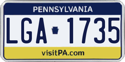 PA license plate LGA1735