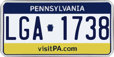 PA license plate LGA1738