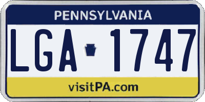 PA license plate LGA1747