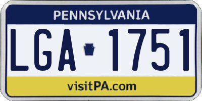 PA license plate LGA1751