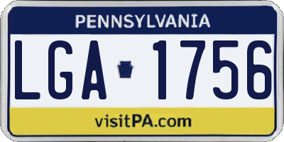 PA license plate LGA1756
