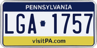 PA license plate LGA1757