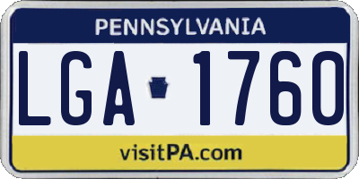 PA license plate LGA1760