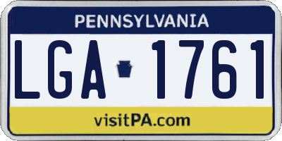PA license plate LGA1761