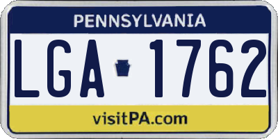 PA license plate LGA1762