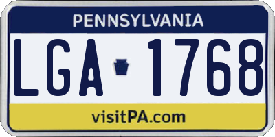 PA license plate LGA1768