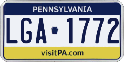 PA license plate LGA1772