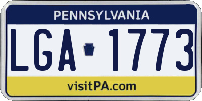PA license plate LGA1773