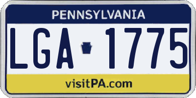 PA license plate LGA1775