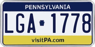 PA license plate LGA1778