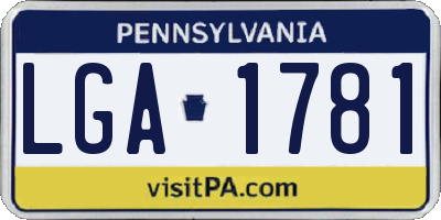 PA license plate LGA1781