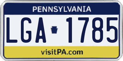 PA license plate LGA1785