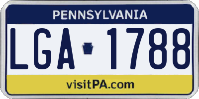 PA license plate LGA1788
