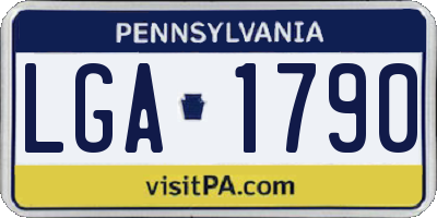 PA license plate LGA1790