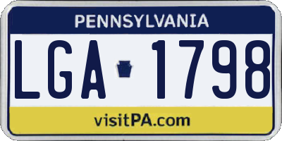 PA license plate LGA1798