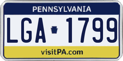 PA license plate LGA1799