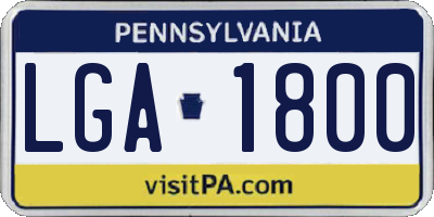 PA license plate LGA1800