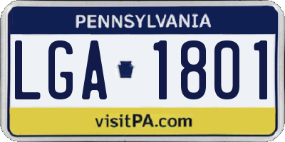 PA license plate LGA1801