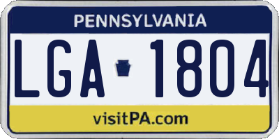 PA license plate LGA1804