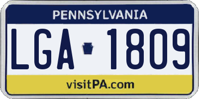 PA license plate LGA1809