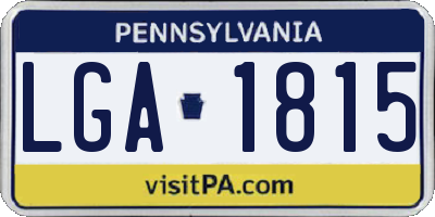 PA license plate LGA1815