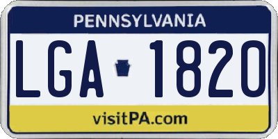 PA license plate LGA1820