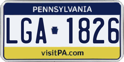 PA license plate LGA1826