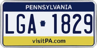 PA license plate LGA1829
