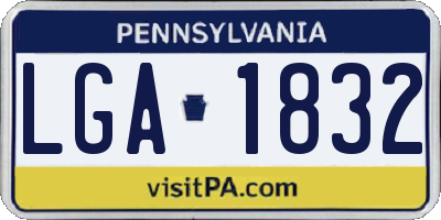 PA license plate LGA1832