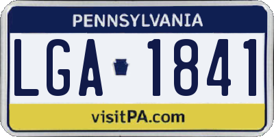 PA license plate LGA1841