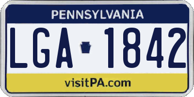 PA license plate LGA1842
