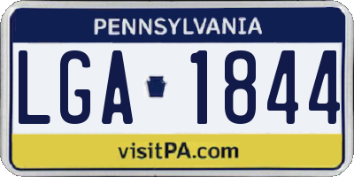 PA license plate LGA1844