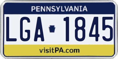 PA license plate LGA1845