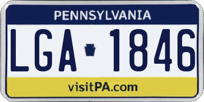 PA license plate LGA1846