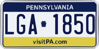 PA license plate LGA1850