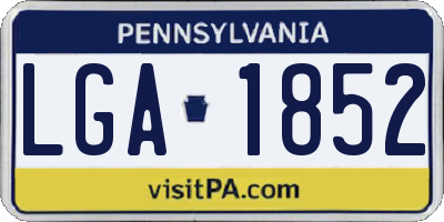 PA license plate LGA1852