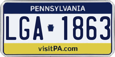 PA license plate LGA1863