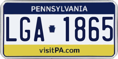PA license plate LGA1865