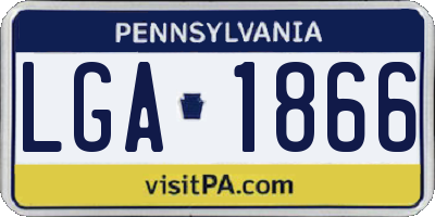 PA license plate LGA1866