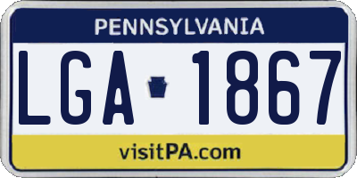 PA license plate LGA1867