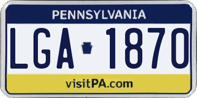 PA license plate LGA1870