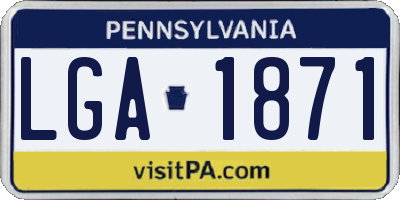 PA license plate LGA1871
