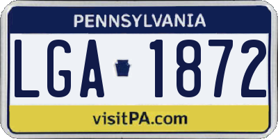 PA license plate LGA1872