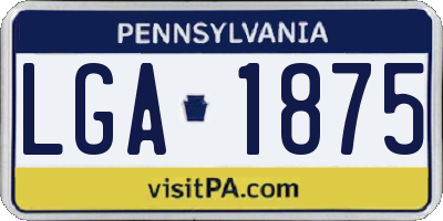 PA license plate LGA1875