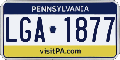PA license plate LGA1877