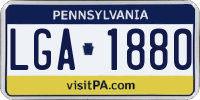 PA license plate LGA1880