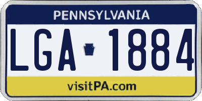 PA license plate LGA1884
