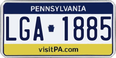 PA license plate LGA1885