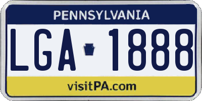 PA license plate LGA1888
