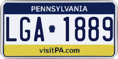 PA license plate LGA1889